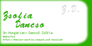 zsofia dancso business card